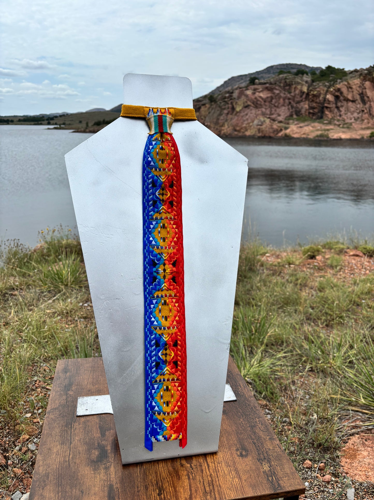 Red & Blue Appliqué Necktie