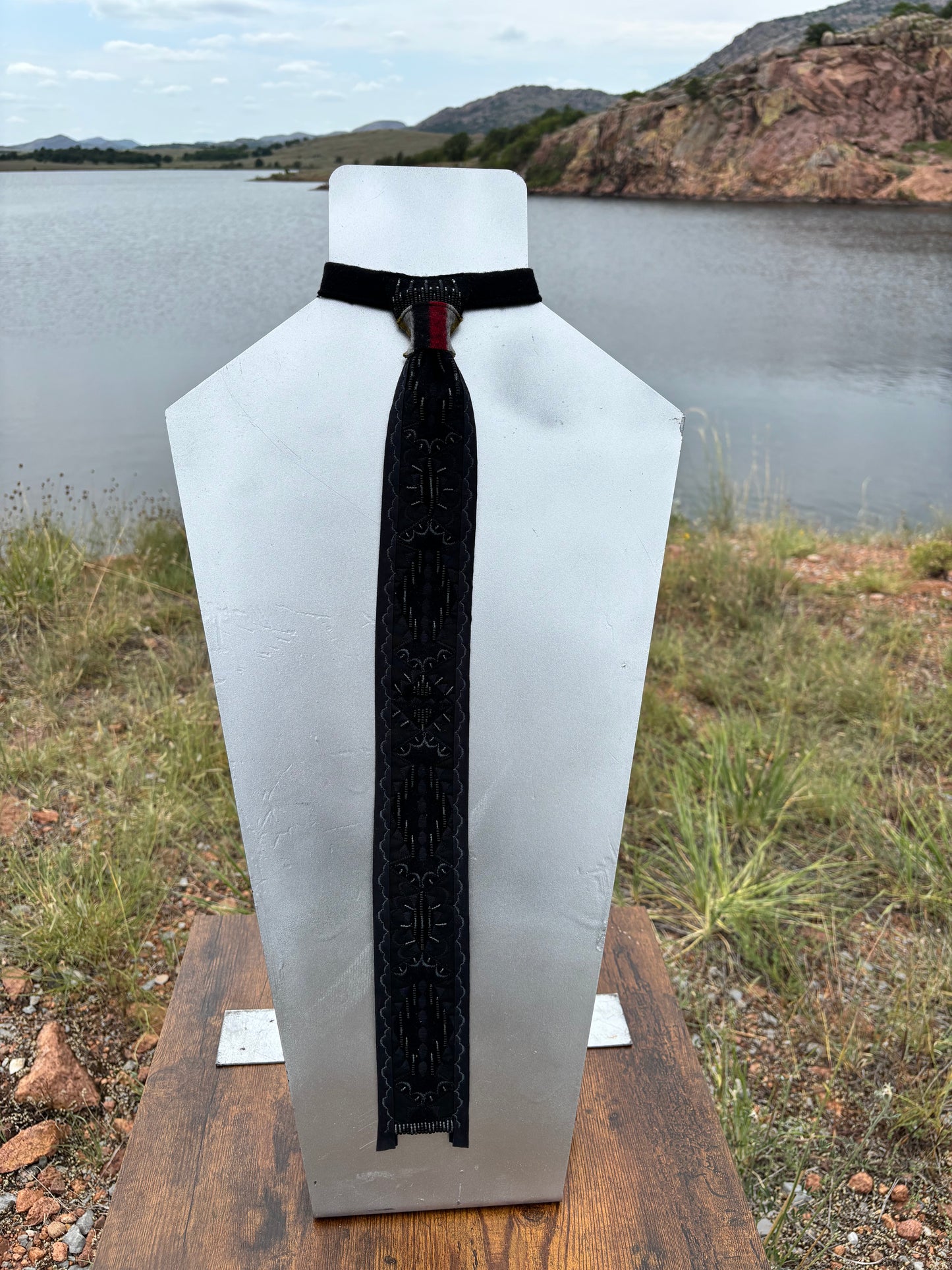 Black Appliqué Necktie