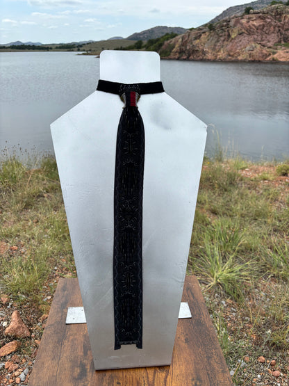 Black Appliqué Necktie
