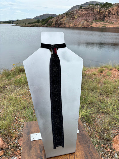 Black Appliqué Necktie