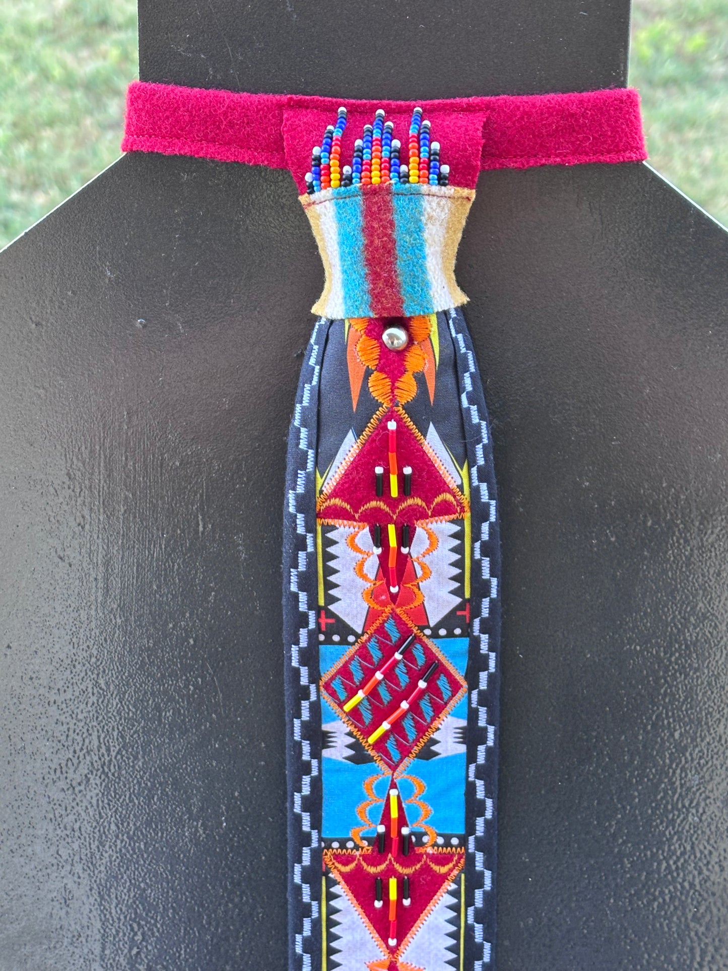 Red & Black Appliqué Necktie