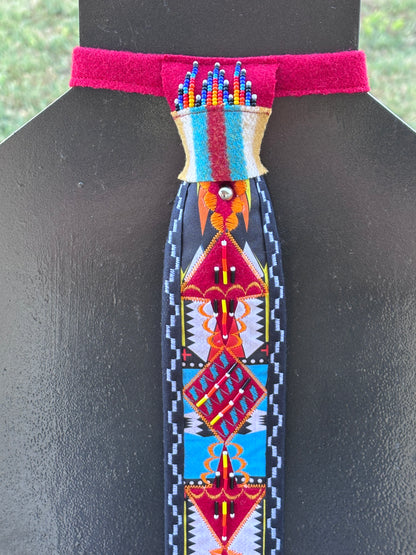 Red & Black Appliqué Necktie