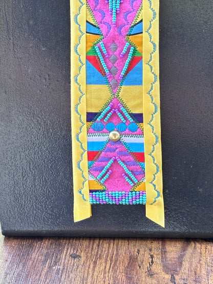 Pink & Yellow Appliqué Necktie