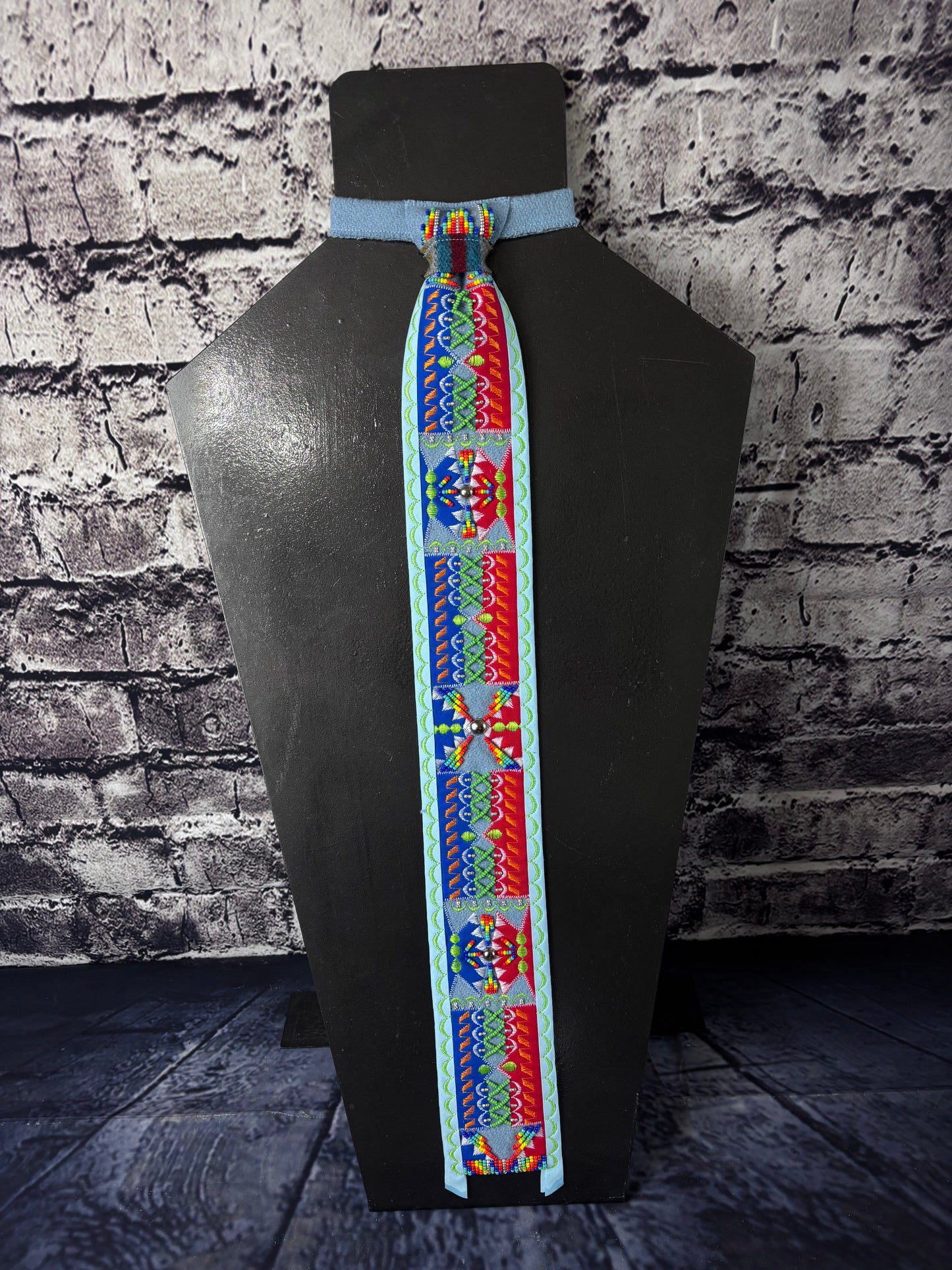 Split Red & Blue Appliqué Necktie