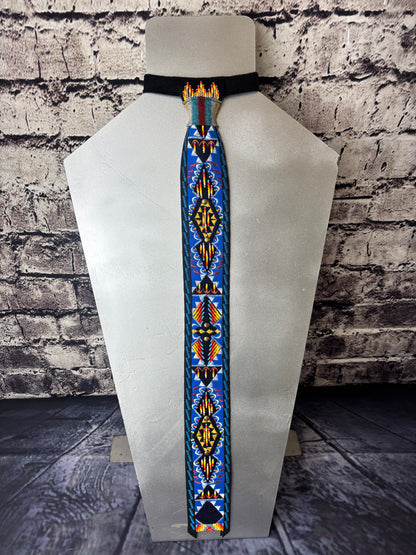 Berry Blue Appliqué Necktie