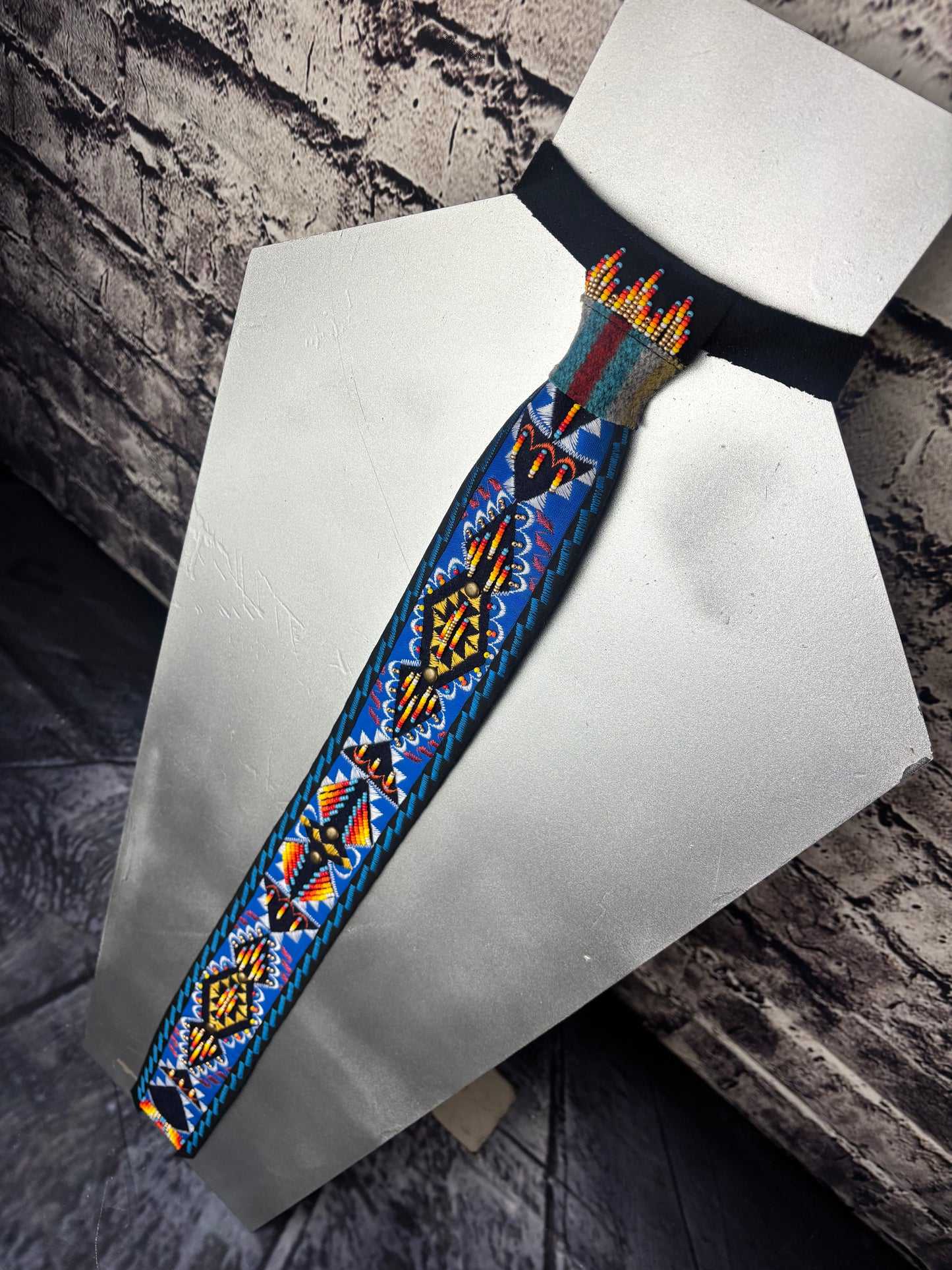 Berry Blue Appliqué Necktie