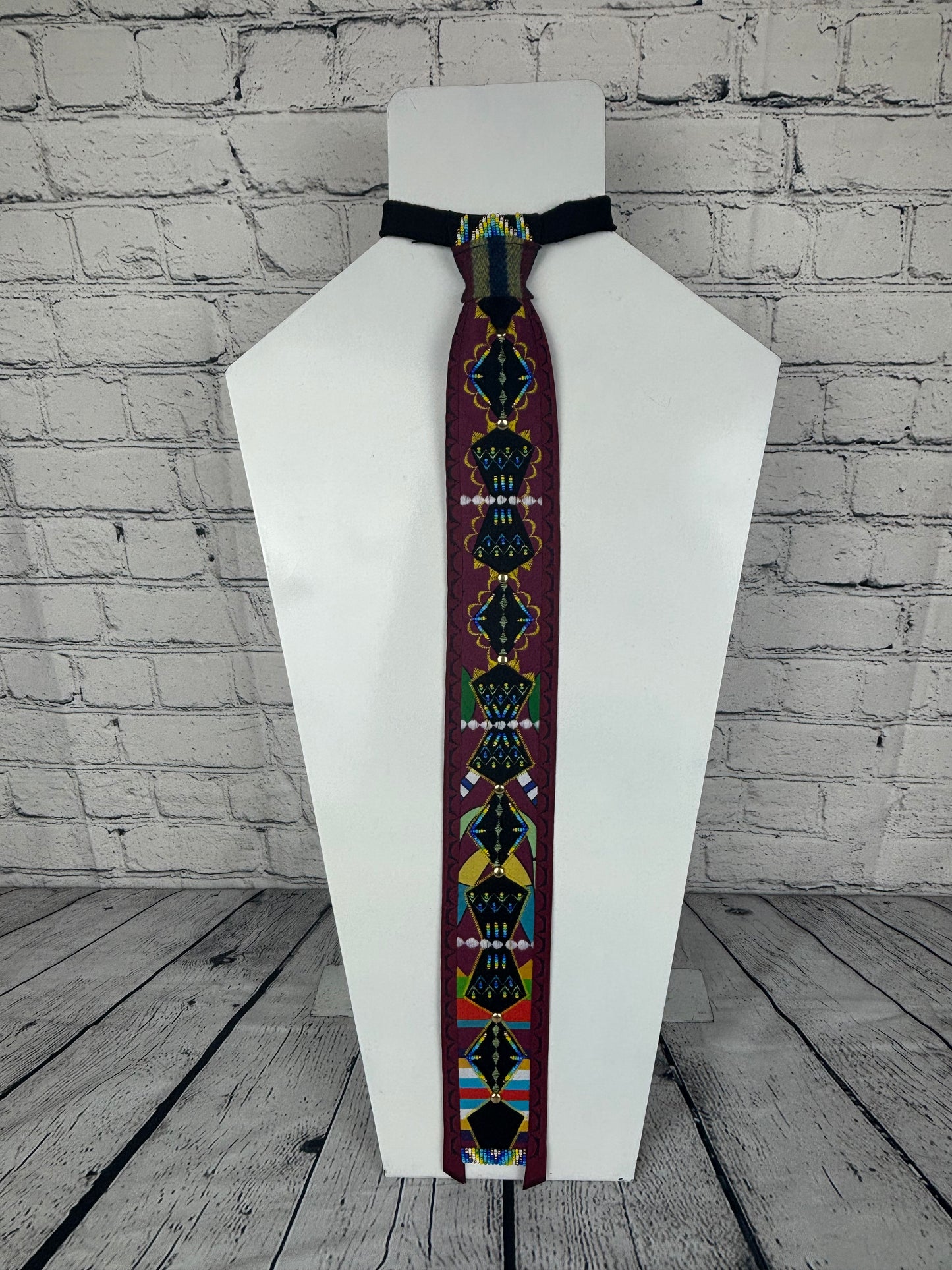 Maroon Appliqué Necktie