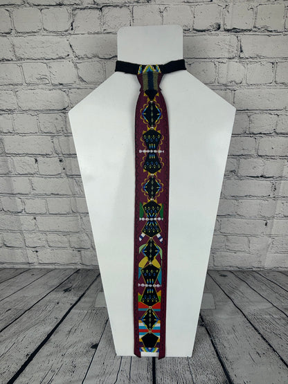Maroon Appliqué Necktie