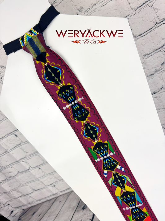 Maroon Appliqué Necktie